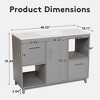 HYLEORY 48.03 in. W X 18.11 in. D X 35.04 in. H Basin Vanity with White Marble Top, Drawers and Open Shelf - 3 of 4