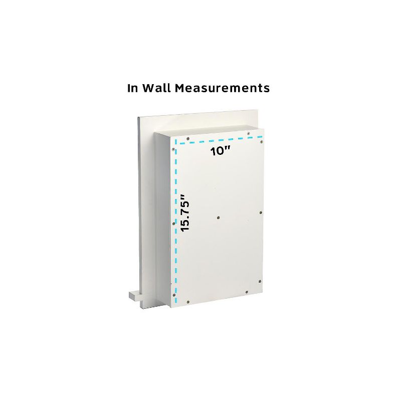 AdirHome Recessed Wall Mount Shelf Wooden Utility Storage Shelf 12.75'' W White (515-01-WHI) , 3 of 8