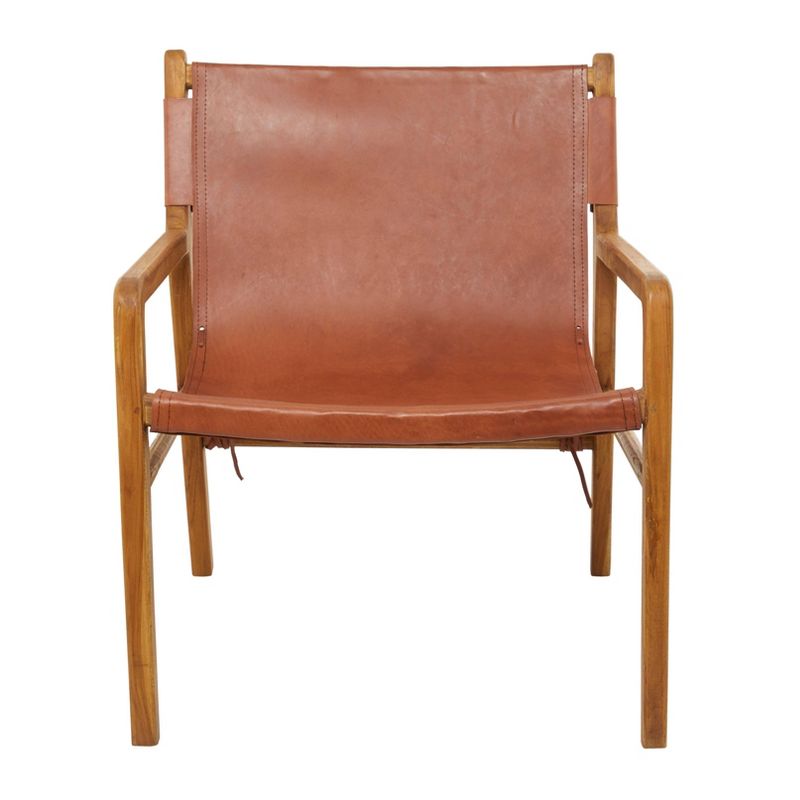 Contemporary Modern Genuine Leather Lounge Sling Chair - Olivia & May, 2 of 7