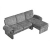 94.1" Convertible Futon Sofa Bed L-Shaped Sectional Chaise with Reversible Chaise, Reclining Back Chenille Fabric-- Frevyn - 3 of 4