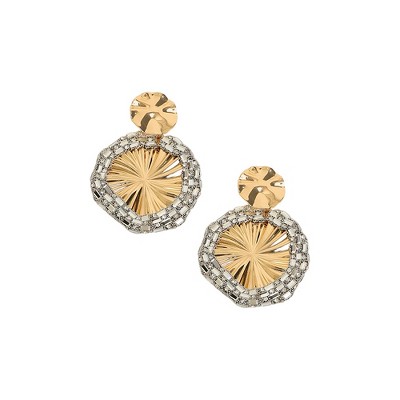 SOHI Women's Crystal Silver The Revolving Mirror Drop Earrings