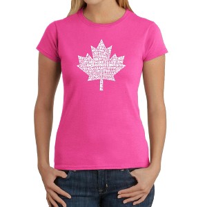 LA Pop Art Women's Word Art T-Shirt - CANADIAN NATIONAL ANTHEM - 1 of 4
