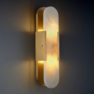 CityFurn 1-Light 20" Flush Mounted Wall Sconce with Alabaster Shade - 1 of 4