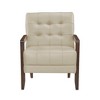 Grungis Leather  Accent Chair,31.5"W Arm Chairs with Solid Wood Arms and Legs for Bedroom,Reading Room - 3 of 4