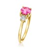 Pure Collection by Ross-Simons 1.00 Carat Lab-Grown Pink Sapphire and .10 Carat Lab-Grown Diamond Ring in 18kt Gold Vermeil - 3 of 4