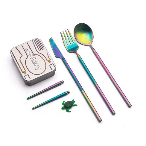 Travel Cutlery Set With Case, Plastic Cutlery Set Reusable