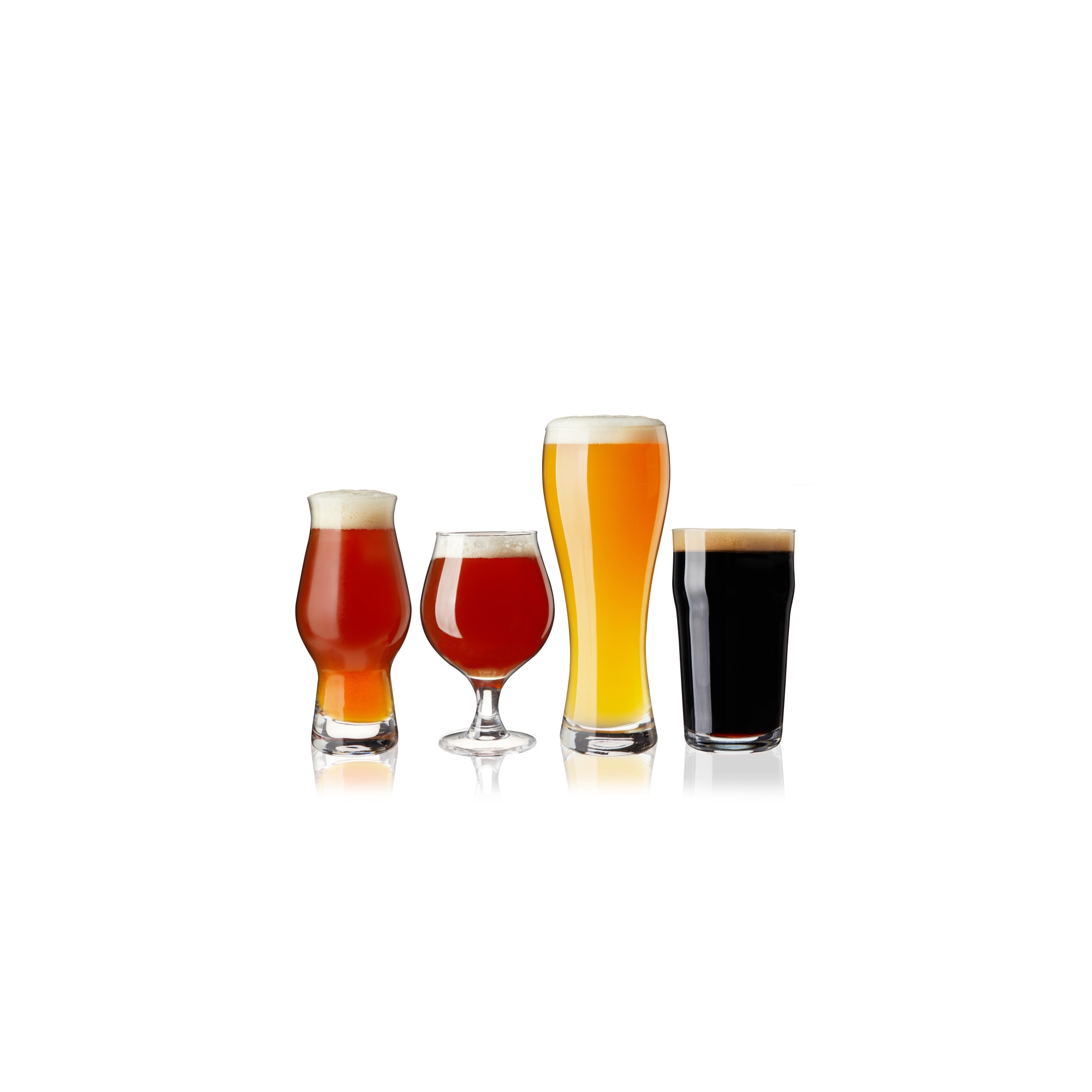 True Craft Beer Tasting Kit Set of 4, IPA, Tulip, Wheat Beer & Imperial Pint Drinking Glasses for Game Night, Man Cave Essentials, Gifts for Men