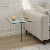 Lirago Tempered  Glass Sofa Table-Multi-Purpose Side Table 17.7"W * 17.7"L * 16.1"H - 3 of 4