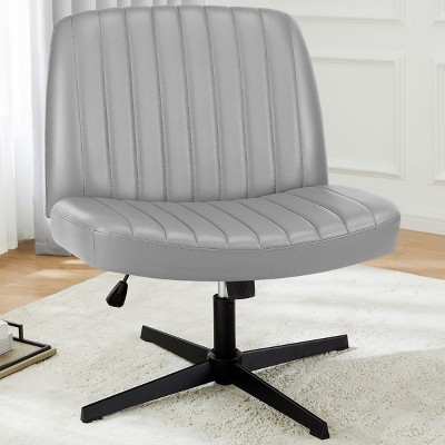 Cross-Legged Office Chair,Seat Height Ranging,No Wheels Armless  360 Degree Swivel Home Office Chair-Cuddlewood