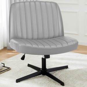 Cross-Legged Office Chair,Seat Height Ranging,No Wheels Armless  360 Degree Swivel Home Office Chair-Cuddlewood - 1 of 4
