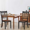 ADILE Wood Dining Chairs Set of 2, Armless Kitchen Chairs w/Solid Rubber Wood Frame, Black+brown - 2 of 4