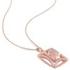 EVERLY JEWELRY | Rose Plated Sterling Silver 10.08 CT TGW Cubic Zirconia and Simulated Morganite Fashion Pendant With Chain, 18-inch - 4 of 4