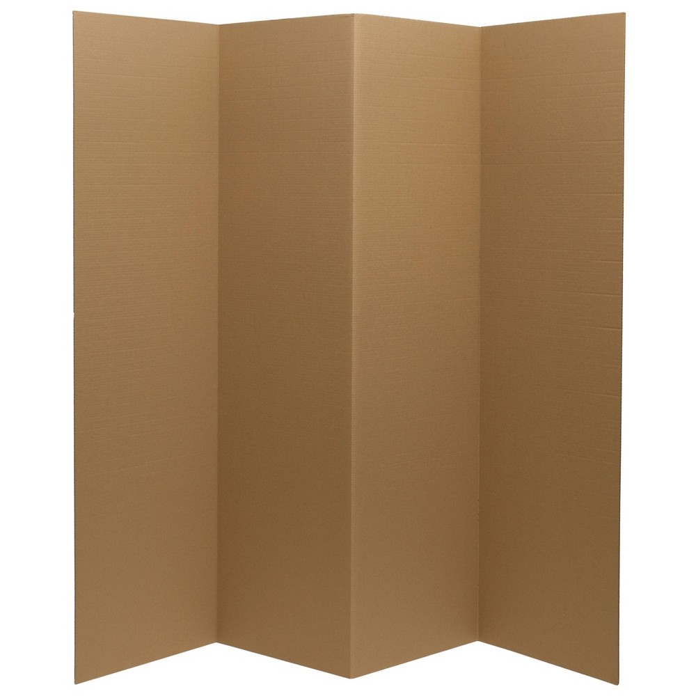 Photos - Other Furniture 6" Cardboard Room Divider 4 Panel Brown - Oriental Furniture: Privacy Partition, Wall Separator, No Assembly Required