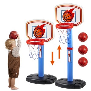 Joyfy Toddler Basketball Hoop, 30.7”-42.5” Adjustable Basketball Game Set With 4 Balls for Kids Indoor Outdoor Play, Gift for Boys Girls Age 1 and Up - 1 of 4