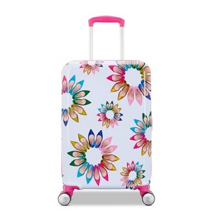 Sarah Jessica Parker Hardside Expandable Carry On Spinner Suitcase - White Shoe Wheel - 1 of 4