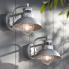 John Timberland Modern Industrial Outdoor Barn Lights Set of 2 Metal Dusk to Dawn Motion Sensor Gooseneck 9" Clear Glass Exterior - 2 of 4