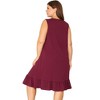 Agnes Orinda Women's Plus Size Sleeveless Ruffle Tiered Hem Comfy Lovely Cat Midi Tank Nightgown - 4 of 4