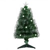 HOMCOM 3 FT Christmas Tree Artificial Pre-Lit with White Fiber Optic Ball LED Lights - 4 of 4