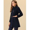 Allegra K Women's Stand Collar Double Breasted Hoodie Outerwear Winter Coat - 3 of 4