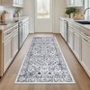 Machine Washable Vintage Floral Printed Area Rug Low Pile Stain Resistant Non Slip Non Shedding Pet Friendly Floor Mat - 2 of 4