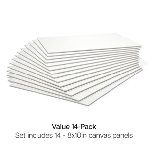 KINGART Canvas Panels 8" x 10", 14 pc Value Pack - 1 of 4