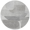 HomeRoots 8' Linen And Gray Round Abstract Washable Indoor Outdoor Area Rug - 4 of 4