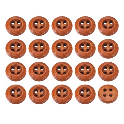 Unique Bargains Wooded Sewing DIY Craft Clothing Sewing Round Buttons 50 Pcs