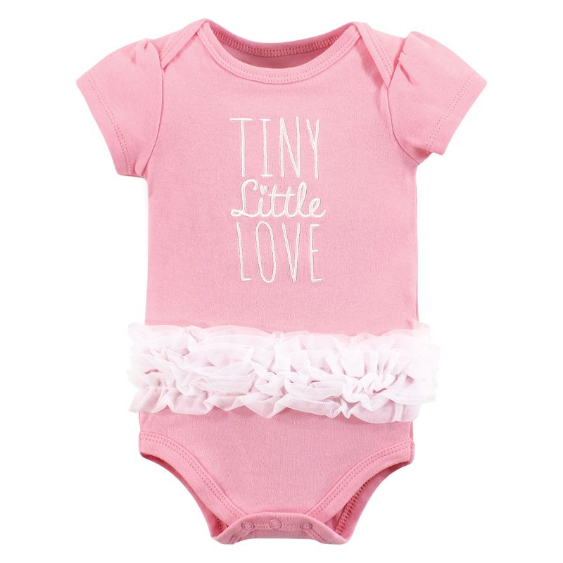 Hudson Baby Infant Girl Cotton Bodysuits, Tiny Little Love Tutu, 3 of 6