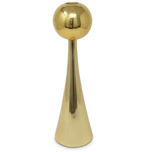 HomeRoots 10" Gold Stainless Steel Tabletop Taper Candlestick - 1 of 4