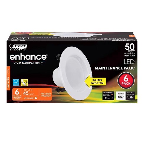 Feit Electric Enhance Soft White 4 In. W Led Dimmable Recessed