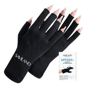 SAVILAND UV Gloves for Nails: Professional UPF200+ Fingerless UV Light Gloves (Black) - 1 of 4