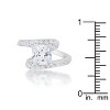 Slickblue Stylish 2.3ct Clear CZ Rhodium Ring for Women, Unique Bridal and Contemporary Design, Sizes 5-10 - 3 of 4