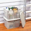Racxily 4 PCS Extra Large Decorative Plastic Storage Basket, Storage Bin with Lid, Gray - 4 of 4