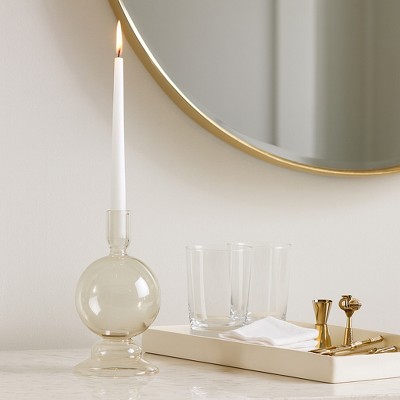 Modern Candle Holder with Round Bubble Sculptural Base - Decorative Candle Holder for Dining Table, Shelf Decor, or Entryway Accent