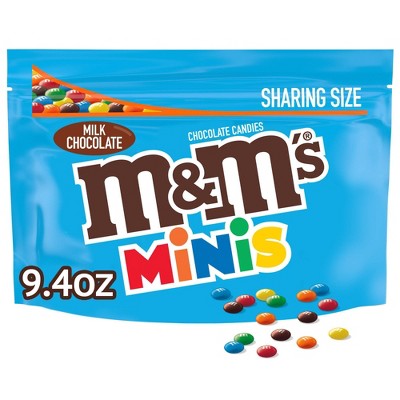 M&M'S Minis Milk Chocolate Christmas Candy, Sharing Size, 10.1 oz  Resealable Bulk Candy Bag