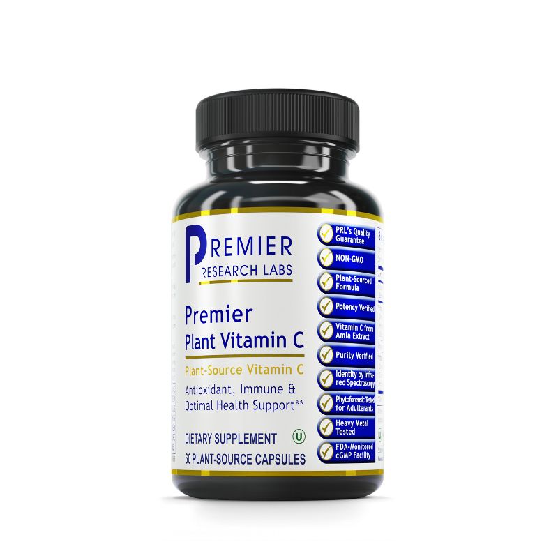 Premier Research Labs Vitamin C - Vitamin C Formula for Optimal Immune Health Support - Vegan, Non-GMO - 60 Plant-Source Capsules (30 Servings), 1 of 4