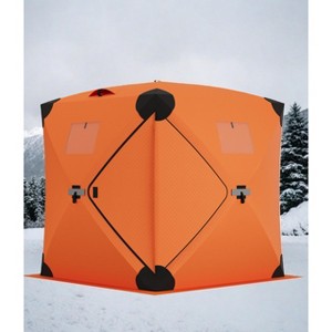 3-4 Person Pop-Up Ice Fishing Shelter, Instant Setup Under 60s, Lightweight All-Weather Ice Shack for Winter Camping & Fishing - 1 of 4