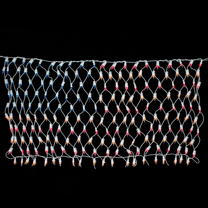 Northlight 2' x 2.75' Red and Blue American Flag Mini Net Style Lights - White Wire, 3 of 5