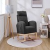 Dsvimoy Accent Chair Rocking Chair with Solid Wood Legs Comfortable Glider for Living Room, Gray, 30"*26"*18" - 2 of 4