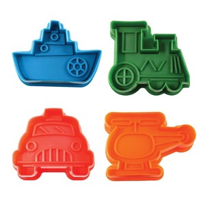 R&M International 4 Piece Transportation Themed Cookie Stamper Set, 2.75-Inch - 1 of 2