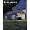Heavy Duty Portable Carport Garage, 260 Sq Ft Outdoor Shelter with Roll-Up Doors & Windows, Waterproof & UV Protected for Cars - 4 of 4