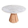 Treasure Trove Accents Bancroft Dining Table 2 Cartons Bancroft Natural/White: 6-Seater, Acacia Frame, Marble Top - 3 of 4