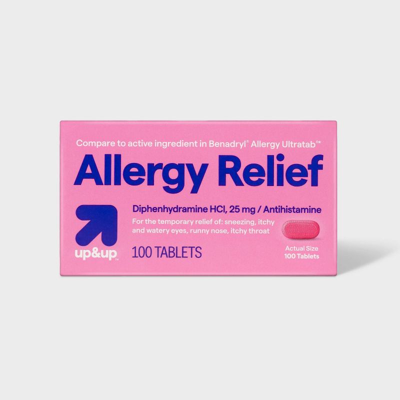 Diphenhydramine Hydrochloride Allergy Relief Tablets - up & up™, 1 of 6