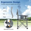 Tangkula 2PCS Oversized Camping Chairs Heavy Duty Outdoor Folding Chair w/Cooler Pouch - 4 of 4