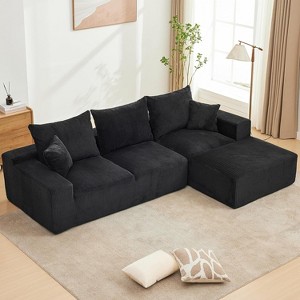 Coucheta L-Shaped Cloud Sectional Sofa with Chaise, Modular Boneless Couch with Chenille Fabric, Tool-Free Assembly, Left or Right Arrangement - 1 of 4