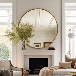 KWPZQEB Metal Framed Vanity Round Bathroom Mirrors for Over Sink Wall, Round Mirror for Bathroom, Vanity - 1 of 4