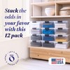 Homz 15.5 Qt Plastic Multipurpose Stackable Clear Storage Container Bins with Lid for Home or Office Organization, Gray Latch (12 Pack) - 2 of 4