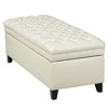 Kumasinova 50" Wide Tufted Storage Ottoman, Upholstered Ottoman with Storage, Rectangle Storage Bench with Hinged Lid, Espresso Wood Frame, Foot Stool - 3 of 4