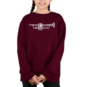 LA Pop Art Trumpet - Girl's Word Art Crewneck Sweatshirt - 1 of 3