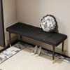FONTOI 47"*16" Shoe Bench with Gold Accents for Bedroom,Fitting Room, Storage Room, Dining Room, Black, 16"*18"*47" - 4 of 4